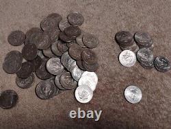 Huge Lot of 69 US Kennedy Half Dollar Coins Most are 1970s