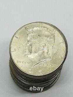JFK Half Dollar 1/2 Roll Silver 90% $5 10 Coins 1964 PDS FULL DATE Lot WITH TUBE