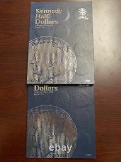 KENNEDY HALF DOLLAR 2 BOOK SET 1964-2003 No 70s 64/69 90/40% Silver 71 Coins
