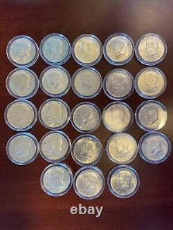 Kennedy Haft Dollar 40% Silver A/U 23 Coins