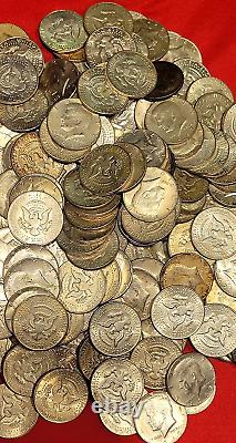 Lot Of (100) Average Circulated 40% Silver Kennedy Half Dollars (1965 1969)