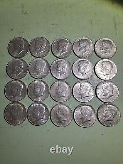 Lot Of 20 1969 40% Silver Kennedy Half Dollars