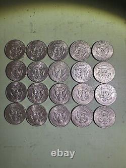 Lot Of 20 1969 40% Silver Kennedy Half Dollars