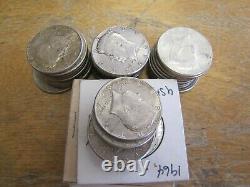 Lot Of 40 Kennedy Silver Half Dollars, 50c Fifty Cents, All Are 1964 20$ FV