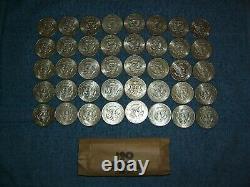 Lot Of 40-(circulated)-1964 Kennedy Half Dollars-(50 Cent)- 90% Silver Coins