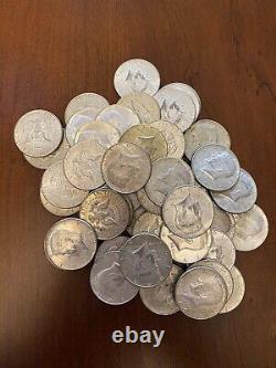Lot Of 50 Kennedy Half Dollars Post-1964 $25 Face Value 40% Silver