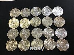 Lot Of 80 1965-1969 Uncirculated 40% Silver Kennedy Half Dollars (4 Rolls)