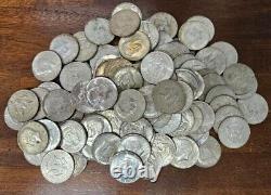 Lot of 100 Mixed Date (1965-1969) 40% Silver Kennedy Half Dollars FREE SHIP