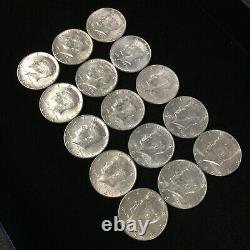 Lot of 15 50c Kennedy Silver Half Dollars