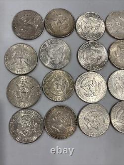 Lot of 20 1964 P & D Kennedy Half Dollar Circulated 90% Silver coins $10 Face
