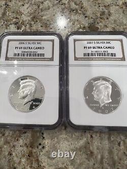 Lot of 26 1992 s 2017 s Silver Kennedy Half Dollars NGC Pf 69/70 Ultra Cameo