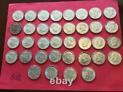 Lot of 36 Kennedy Silver Half Dollars 90% Silver Coins. All 1964