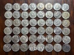 Lot of 48 $24.00 US Face Value Silver Clad Kennedy Half Dollar 40% Silver Coins
