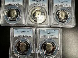 Lot of 5 1976-S Silver Kennedy Bicentennial Half Dollars, Graded PCGS PR69DCAM