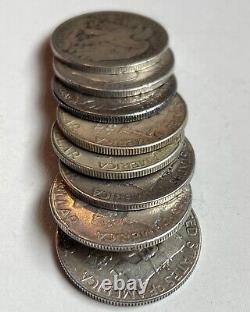 Lot of 8 Silver Half Dollars (Liberty and Franklin) 90% Silver