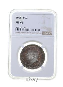 MS65 1965 Kennedy Half Dollar Graded NGC Insane Tone 4408