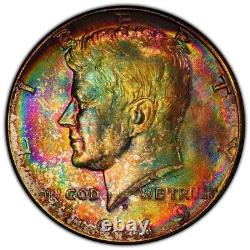 Monster Toned 1969-D JFK Kennedy Half Dollar PCGS MS66 Rainbow? Toned