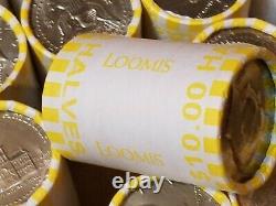 No Boxes 100 Bank Wrapped Rolls of Kennedy Half Dollars. Unsearched $1,000 Face