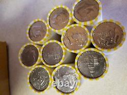 No Boxes 100 Bank Wrapped Rolls of Kennedy Half Dollars. Unsearched $1,000 Face