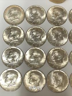 Old Original Paper Roll BU1969d Kennedy 40%Silver Half Dollars $10 FV 20 Coins