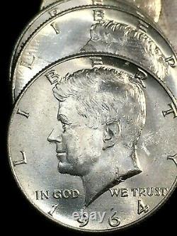 Original Choice to GEM BU Roll of (20) 1964 90% Silver Kennedy Half Dollars #1