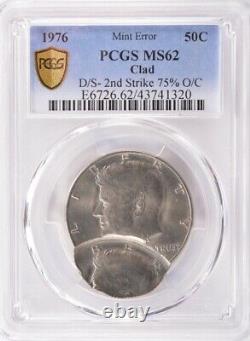 PCGS 50c 1976 Kennedy Half Double-Struck 2nd 75% Off-Center MS62