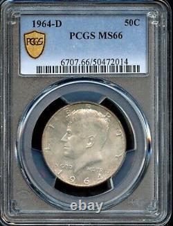 PCGS Kennedy Half Dollar 50c 1964 D MS-66 6707