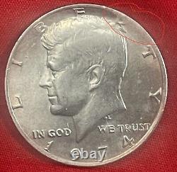 Rare 1974 Kennedy half dollar coin (no mint mark, circulated) Error