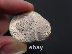 Rare Double Struck 1964-D Kennedy Silver Half Dollar Error, AU-Unc