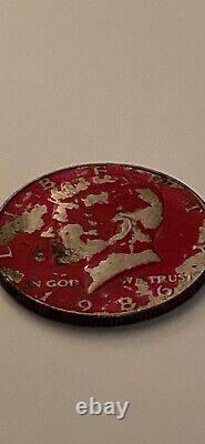 Rare Error Coin! Red 1986 Kennedy Half Dollar