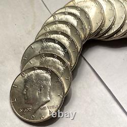 Roll 20 Coins 90% Silver 1964 P/D Kennedy Half Dollars AU+ Brilliant Most White