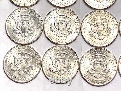 Roll 20 Coins 90% Silver 1964 P/D Kennedy Half Dollars AU+ Brilliant Most White