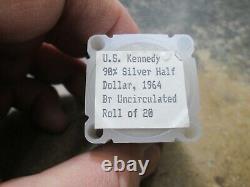 Roll Of 20 UNC BU 1964 KENNEDY HALF DOLLARS