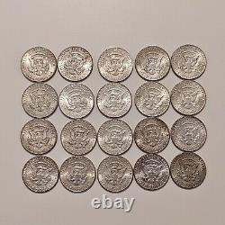 Roll of 1964 Kennedy Half Dollars 20 Coins / 90% Silver