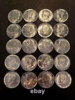 Roll of (20) 1964 Kennedy Silver Half Dollars BU Uncirculated Nice coins