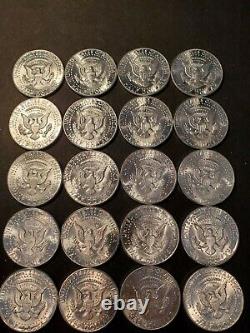 Roll of (20) 1964 Kennedy Silver Half Dollars BU Uncirculated Nice coins