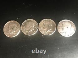 Scarce Kennedy Silver Half Dollar Expanded Shell & 3 Silver Matching Coins