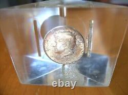 Silver 1964-D Kennedy Half Dollar in Acrylic Original Toning