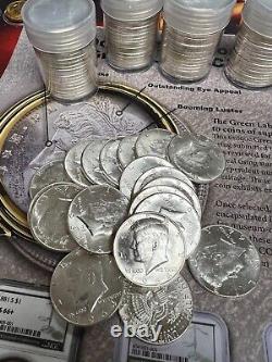 Silver Kennedy Half Dollars Roll 1964 20 Coins 90% RP-315