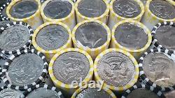 Ten (10) Bank Wrap Sealed Kennedy Half Dollar Coin Rolls, $100 Fv Unsearched Lot