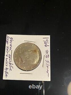 Vintage 1966 Kennedy Half Dollar. Rare One of A Kind. 40 0/0 Silver Error Coin