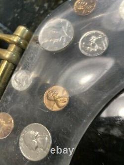 Vintage Coin Toilet Seat JFK Half Dollars/Walking Liberty/Buffalo Nickels/etc