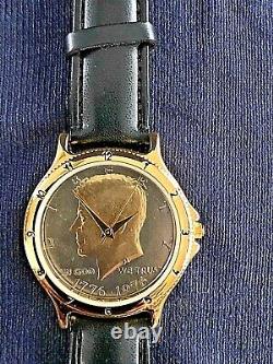 Vintage Gruen Wristwatch JF Kennedy Half Dollar 1976 Bicentennial Anniversary